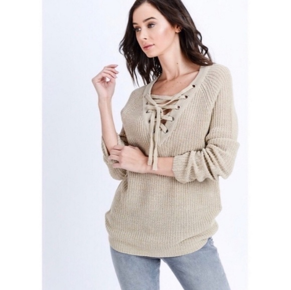 Love Tree Tops - 🍁 NWT Love Tree Lace Up Sweater